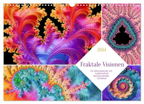 Fraktale Visionen (Wandkalender 2024 DIN A3 quer), CALVENDO Monatskalender