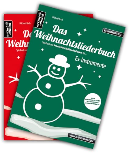 Das Weihnachtsliederbuch-Set: 2 Spielbücher mit 94 beliebten Weihnachtsliedern für Es-Instrumente (z. B. für Altsaxophon, Tuba) & Klavierbegleitung (mit Melodiestimme in C). Songbook. Musiknoten. von artist ahead