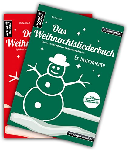 Das Weihnachtsliederbuch-Set: 2 Spielbücher mit 94 beliebten Weihnachtsliedern für Es-Instrumente (z. B. für Altsaxophon, Tuba) & Klavierbegleitung (mit Melodiestimme in C). Songbook. Musiknoten.