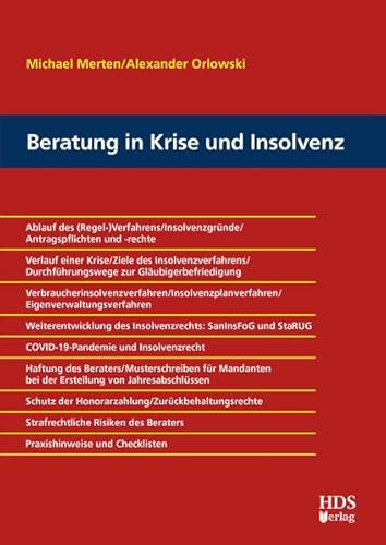 Beratung in Krise und Insolvenz Beratung in Krise und Insolvenz von HDS-Verlag