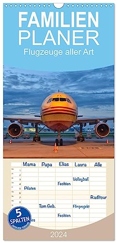 Familienplaner 2024 - Flugzeuge aller Art mit 5 Spalten (Wandkalender, 21 cm x 45 cm) CALVENDO