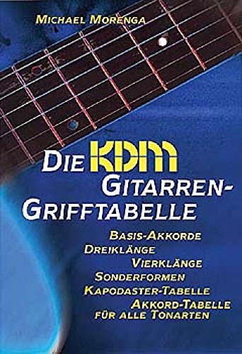 Die KDM Gitarren-Grifftabelle: Basis-Akkorde, Dreiklänge, Vierklänge, Sonderformen, Kapodaster-Tabelle, Akkord-Tabelle für alle Tonarten