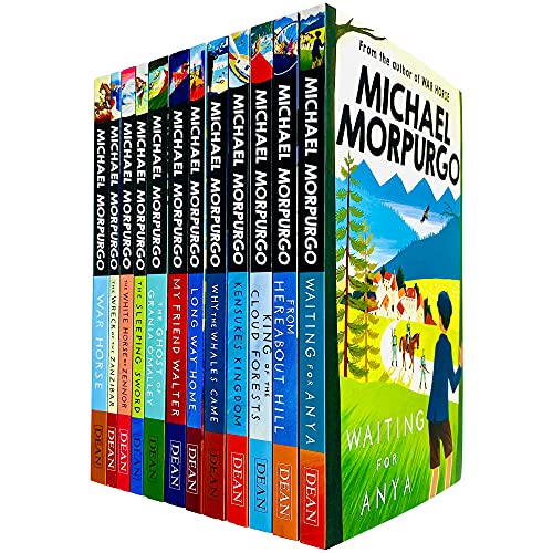 Michael Morpurgo Collection 12 Books Set (Waiting for Anya, From Hereabout Hill, King of the Cloud Forests, Kensuke's Kingdom, Why the Whales come, Long Way Home, My Friend Walter, War Horse and More)