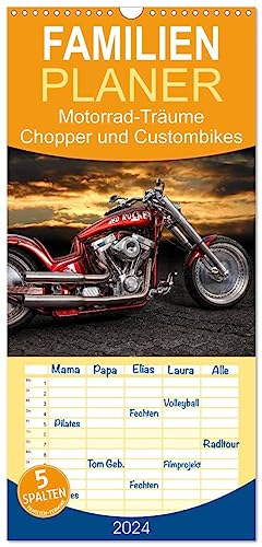 Familienplaner 2024 - Motorrad-Träume – Chopper und Custombikes mit 5 Spalten (Wandkalender, 21 cm x 45 cm) CALVENDO