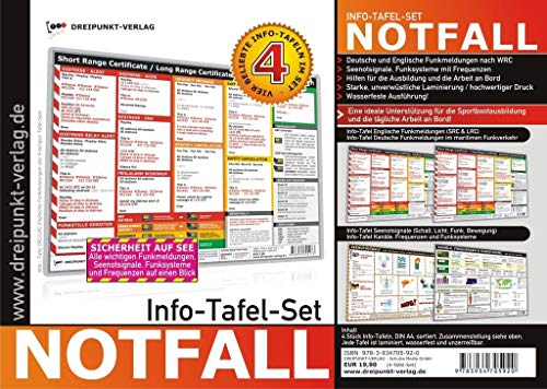 Info-Tafel-Set Notfall: Alle wichtigen Funkmeldungen, Seenotsignale, Funksysteme und Frequenzen auf einen Blick