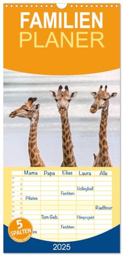 Familienplaner 2025 - Afrikas Tierwelt: Giraffen mit 5 Spalten (Wandkalender, 21 cm x 45 cm), CALVENDO von CALVENDO