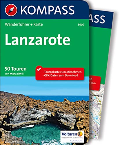 KOMPASS Wanderführer Lanzarote, 50 Touren mit Extra-Tourenkarte: GPS-Daten zum Download