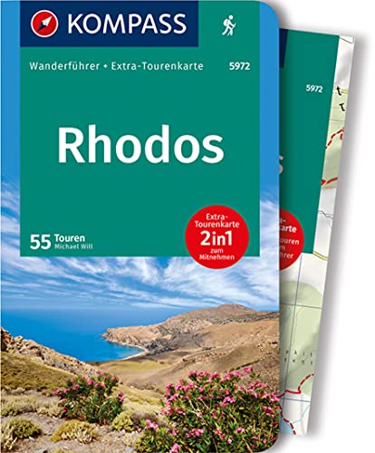 KOMPASS Wanderführer Rhodos, 55 Touren mit Extra-Tourenkarte: GPS-Daten zum Download