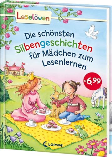 Leselöwen - Das Original: Die schönsten Silbengeschichten für Mädchen zum Lesenlernen: Sammelband mit farbiger Silbentrennung für Kinder ab 6 Jahre