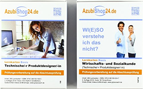 Kombi-Paket Technischer Produktdesigner Lernkarten: Erfolgreiche Prüfungsvorbereitung auf die Abschlussprüfung