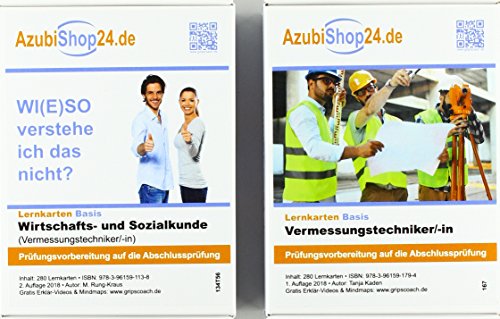 Kombi-Paket Vermessungstechniker Lernkarten: Erfolgreiche Prüfungsvorbereitung auf die Abschlussprüfung Kombi-Paket Vermessungstechniker Lernkarten: Erfolgreiche Prüfungsvorbereitung auf die Abschlussprüfung
