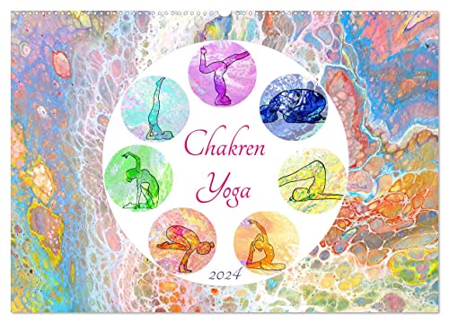 Chakren Yoga (Wandkalender 2024 DIN A2 quer), CALVENDO Monatskalender