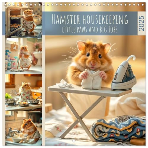 Hamster housekeeping - little paws and big Jobs (Wall Calendar 2025 12" x 24" / 30 x 60 cm (open)) CALVENDO 12 Month Wall Calendar von CALVENDO