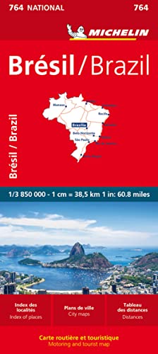 Michelin Brasilien: Straßen- und Tourismuskarte 1:3.850.000 (MICHELIN Nationalkarten)
