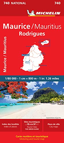Michelin Mauritius Rodrigues Road and Tourist Map (Michelin Maps, 740) von Michelin Editions des Voyages