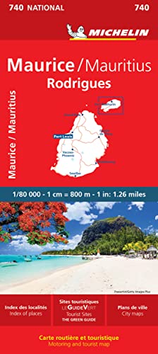 Michelin Mauritius Rodrigues Road and Tourist Map (Michelin Maps, 740)
