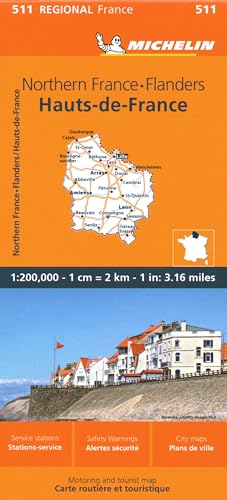 Michelin Nordfrankrankreich - Flandern: Straßen- und Tourismuskarte 1:200.000 (MICHELIN Regionalkarten)