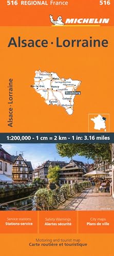 Michelin Regional France Alsace, Lorraine Map (Michelin Maps, 516) von Michelin Editions des Voyages