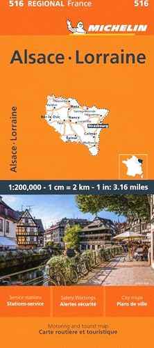Michelin Regional France Alsace, Lorraine Map (Michelin Maps, 516) von MICHELIN