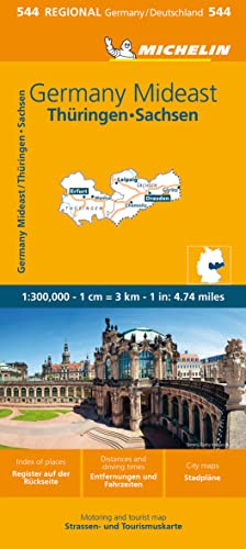 Michelin Thüringen, Sachsen: Straßen- und Tourismuskarte 1:300.000 (MICHELIN Regionalkarten) von Gräfe und Unzer
