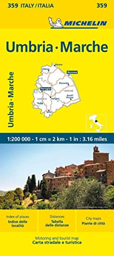 Michelin Umbrien und Marken: Straßen- und Tourismuskarte 1:200.000 (MICHELIN Localkarten)