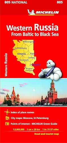 Michelin Western Russia Road and Tourist Map 805: From Baltic to Black Sea