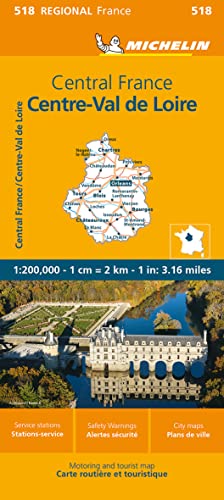 Michelin Zentralfrankreich: Straßen- und Tourismuskarte 1:200.000 (MICHELIN Regionalkarten) von Michelin