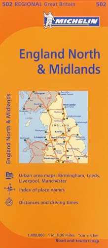 Michelin Map England North & Midlands (Michelin Maps, Band 502)