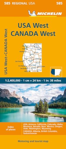 Michelin USA West, Kanada West: Straßen- und Tourismuskarte 1:2.400.000 (MICHELIN Regionalkarten, Band 585)