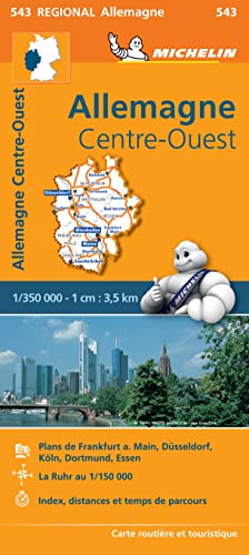 Germany Central-West - Nordrhein Westfalen / Hessen / Rheinl (543): Wegenkaart Schaal 1 : 350.000 (Regionale kaarten Michelin, Band 543)
