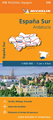 Andalucia (578): Wegenkaart Schaal 1 : 400.000 (Regionale kaarten Michelin, Band 578)