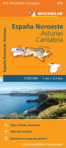 Asturias / Cantabria (572): Wegenkaart Schaal 1 : 250.000 (Regionale kaarten Michelin, Band 572)