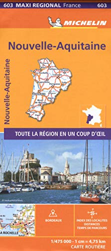 Aquitaine, Limousin and Poitou-Charentes , France - Michelin Maxi Regional Map 603: Map (France Maxi Regional) von MICHELIN