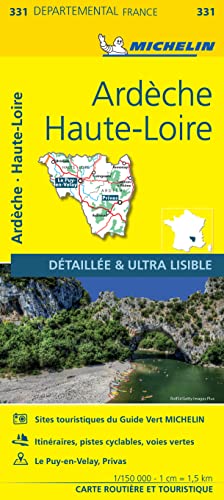 Ardeche, Haute-Loire - Michelin Local Map 331 von MICHELIN