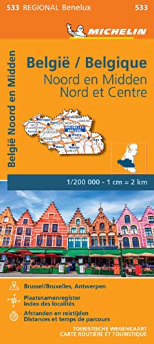 Michelin Map Belgium: North & Central (Michelin Regional Maps, 533, Band 533)