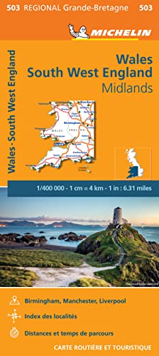 Wales / Midlands / England South-West (503): Wegenkaart Schaal 1 : 400.000 (Regionale kaarten Michelin, Band 503) von MICHELIN