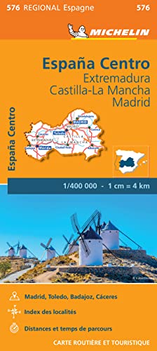 EXTREMADURA , MADRID , CASTILLA MANCHA 11576 CARTE: Wegenkaart Schaal 1 : 400.000 (Regionale kaarten Michelin) von MICHELIN