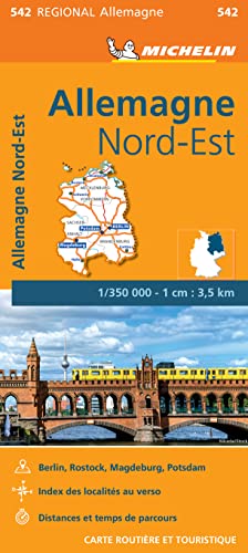 Germany North-East - Berlin / Rostock / Magdeburg / Potsdam (542): Wegenkaart Schaal 1 : 350.000 (Regionale kaarten Michelin, Band 542) von MICHELIN