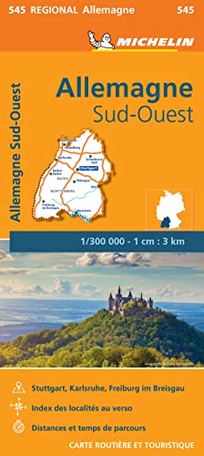 Germany South-West - Baden / Württemberg (545): Wegenkaart Schaal 1 : 300.000 (Regionale kaarten Michelin, Band 545)