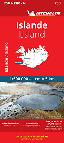 ISLANDE 11750 CARTE 'NATIONAL' MICHELIN KAART: Wegenkaart Schaal 1 : 500.000 (Nationale kaarten Michelin) von MICHELIN