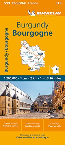 Michelin Burgund: Straßen- und Tourismuskarte 1:200.000 (MICHELIN Regionalkarten) von Michelin