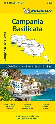 Michelin Kampanien, Basilikata: Straßen- und Tourismuskarte 1:200.000 (MICHELIN Localkarten)