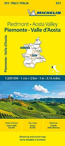 Michelin Piemont, Aostatal: Straßen- und Tourismuskarte 1:150.000; Auflage 2023 (MICHELIN Localkarten)