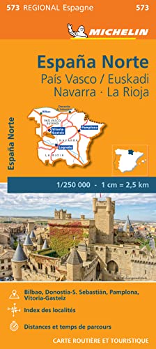 Pais Vasco/ Navarra / La Rioja (573): Wegenkaart Schaal 1 : 250.000 (Regionale kaarten Michelin, Band 573)