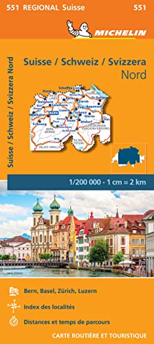 Switzerland North (551): Wegenkaart Schaal 1 : 200.000 (Regionale kaarten Michelin, Band 551) von MICHELIN
