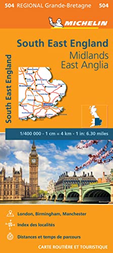 England South East / Anglia Middle East (504): Wegenkaart Schaal 1 : 400.000 (Regionale kaarten Michelin, Band 504)