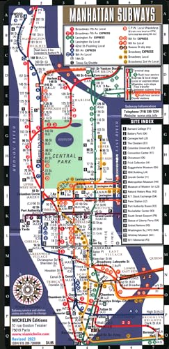 Streetwise Manhattan Bus Subway Map - Laminated Subway & Bus Map of Manhattan, New York (Michelin Streetwise Maps)