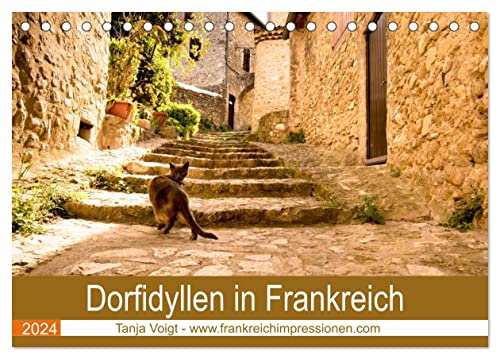 Dorfidyllen in Frankreich (Tischkalender 2024 DIN A5 quer), CALVENDO Monatskalender von CALVENDO