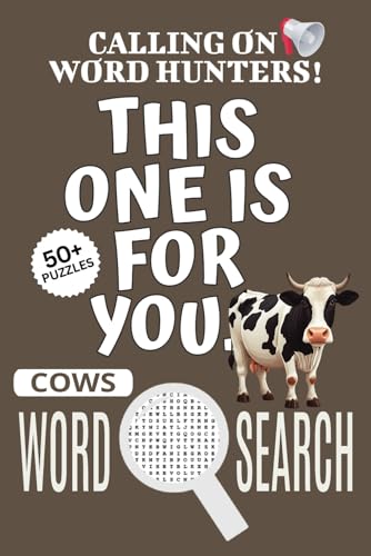 Cows Word Search Puzzle Book: Word Searches with Easy To Read Print About Cows, Cows-themed Puzzle Game, Cows Jigsaw Puzzle | 6x9 Inches, 110 Pages | ... Vacations, Holidays And Free Times Cows Word Search Puzzle Book: Word Searches with Easy To Read Print About Cows, Cows-themed Puzzle Game, Cows Jigsaw Puzzle | 6x9 Inches, 110 Pages | ... Vacations, Holidays And Free Times von Independently published