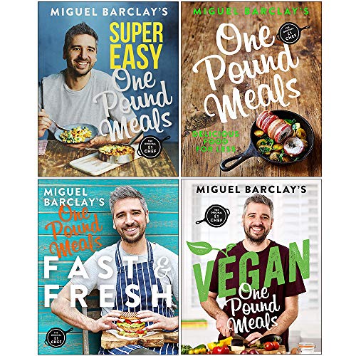 Miguel Barclay One Pound Meals Collection 4 Books Set (Super Easy One Pound Meals, One Pound Meals, Fast and Fresh One Pound Meals, Vegan One Pound Meals)